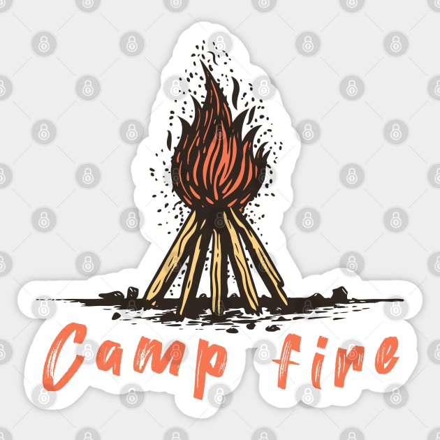 Camp Fire Sticker by TambuStore